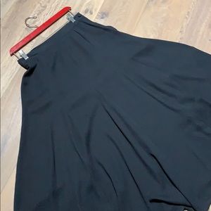 Vintage black crepe princess seamed skirt